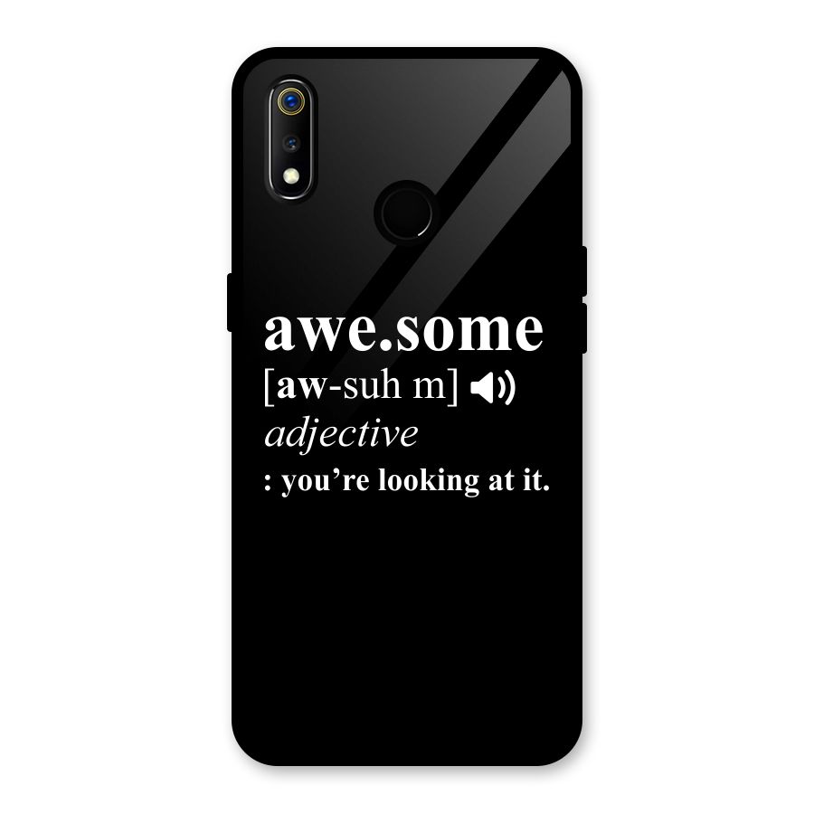 Awesome Looking at it Glass Back Case for Realme 3i