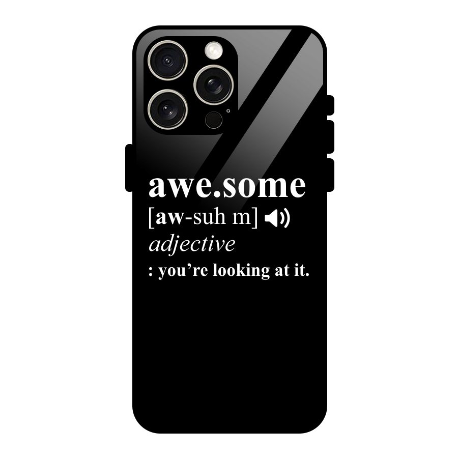 Awesome Looking at it Glass Back Case for iPhone 15 Pro Max