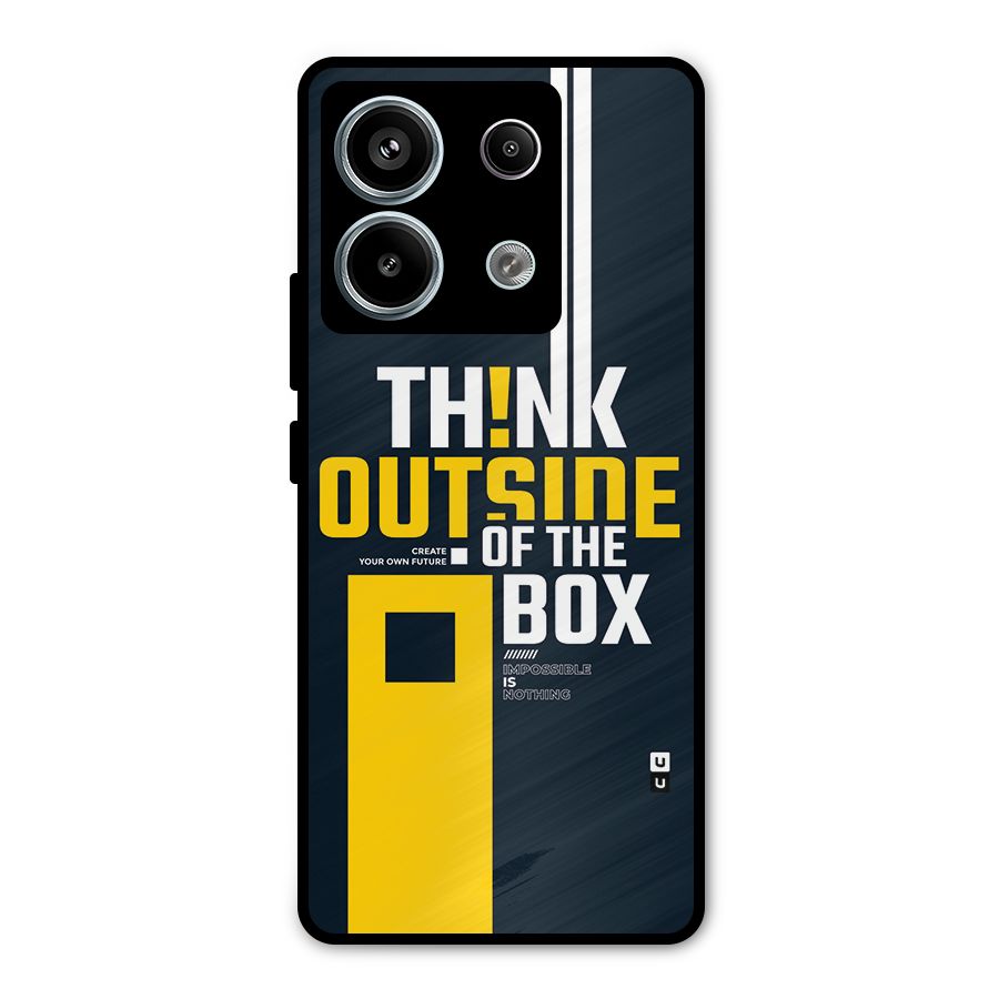 Awesome Think Out Side Metal Back Case for Redmi Note 13 Pro 5G