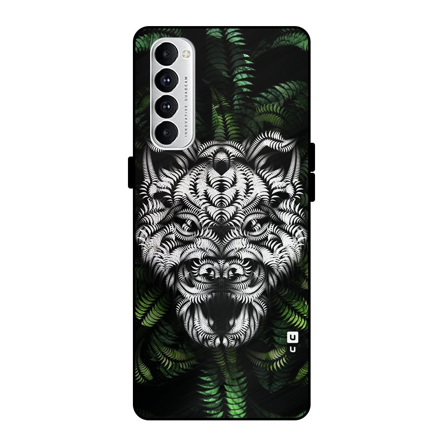 Aztec Art Tiger Metal Back Case for Oppo Reno4 Pro