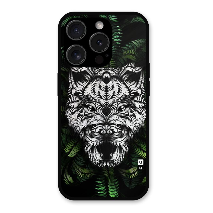 Aztec Art Tiger Metal Back Case for iPhone 15 Pro