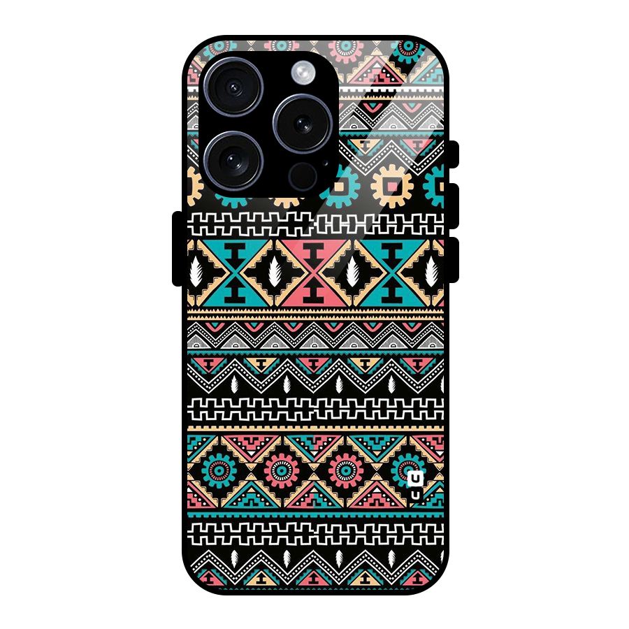 Aztec Beautiful Creativity Glass Back Case for iPhone 15 Pro