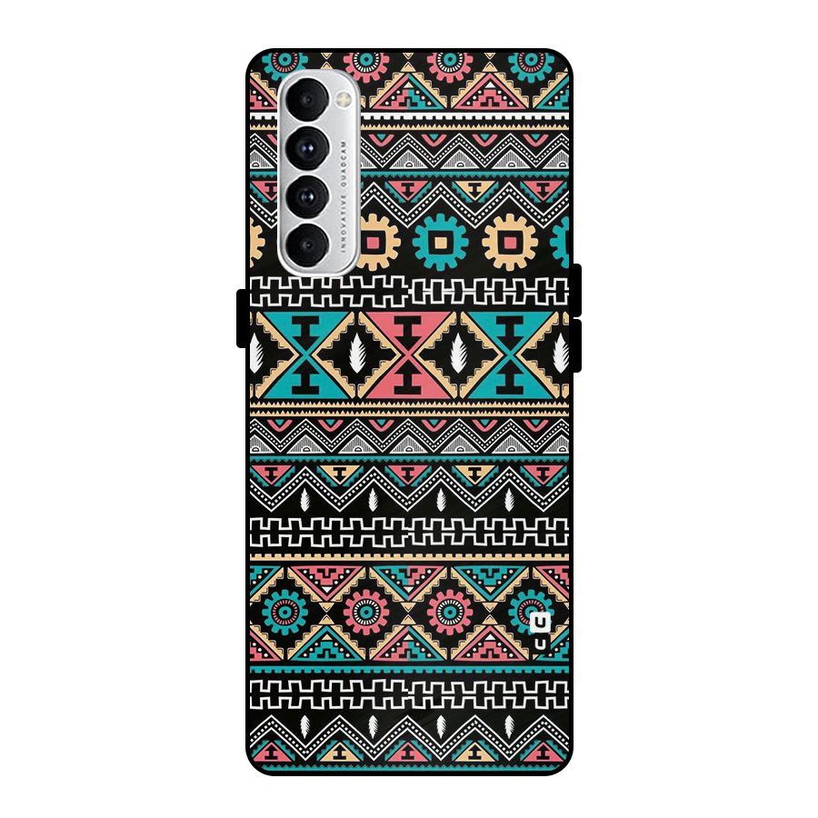 Aztec Beautiful Creativity Metal Back Case for Oppo Reno4 Pro