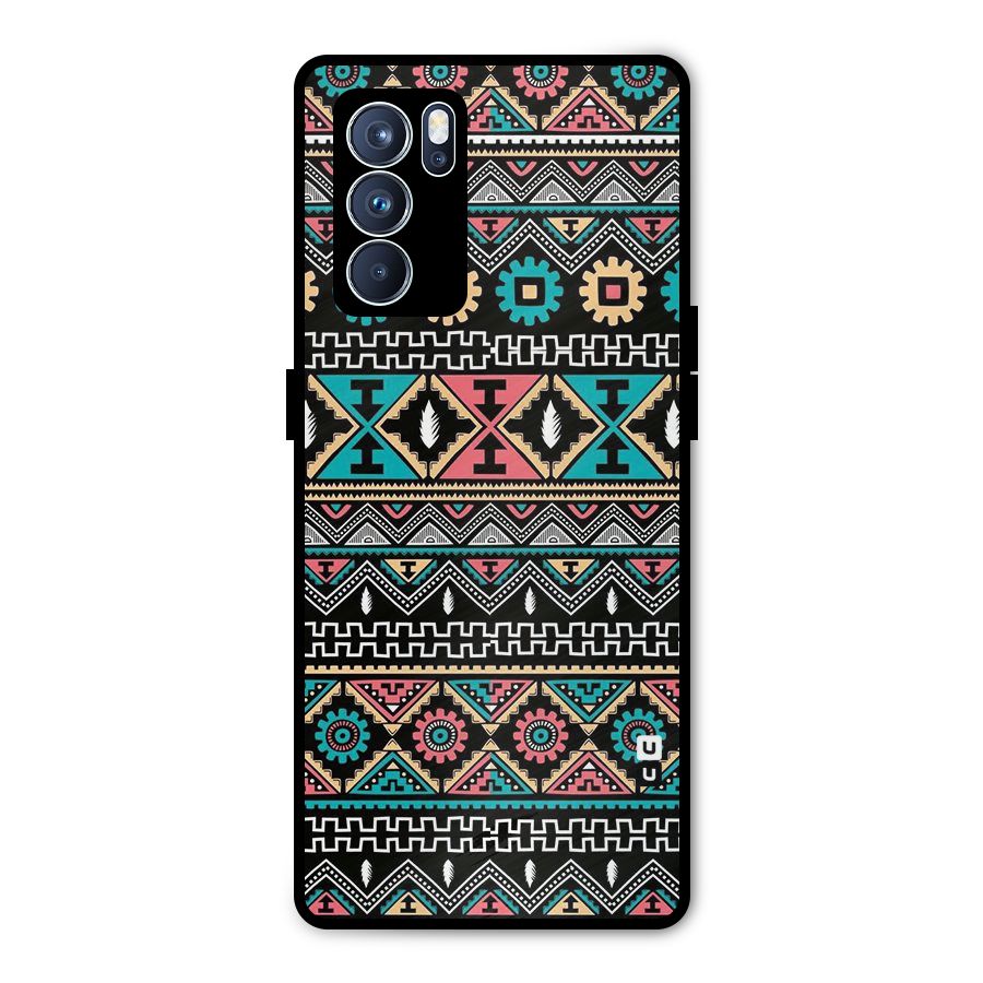 Aztec Beautiful Creativity Metal Back Case for Oppo Reno6 Pro 5G