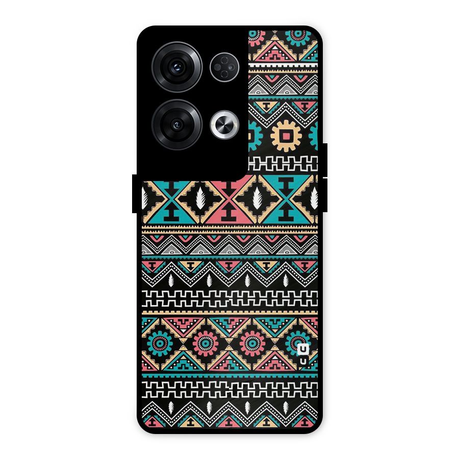 Aztec Beautiful Creativity Metal Back Case for Oppo Reno8 Pro 5G