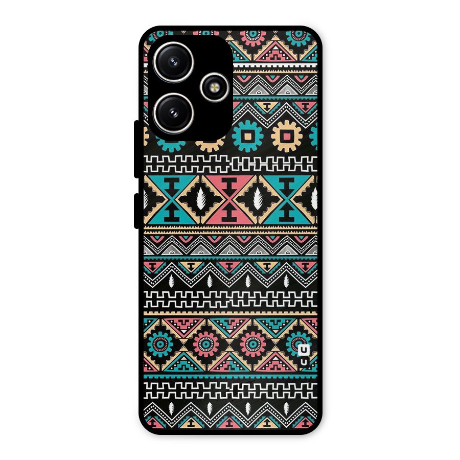 Aztec Beautiful Creativity Metal Back Case for Poco M6 Pro