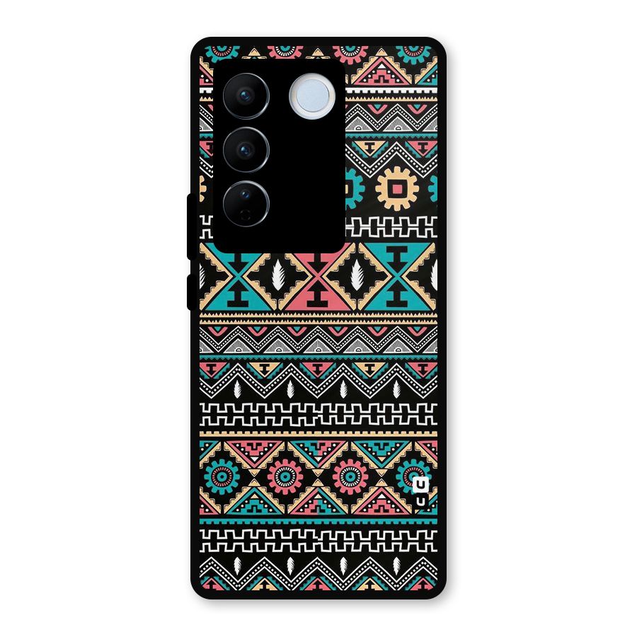 Aztec Beautiful Creativity Metal Back Case for Vivo V27 Pro