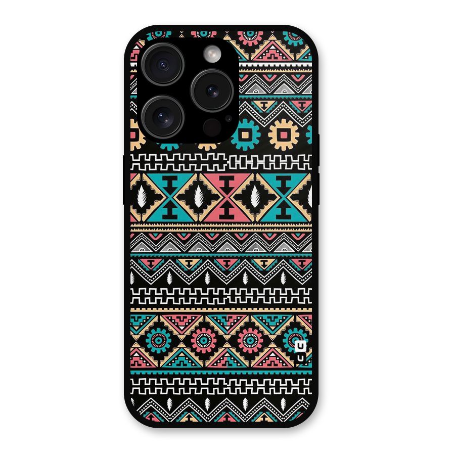 Aztec Beautiful Creativity Metal Back Case for iPhone 15 Pro