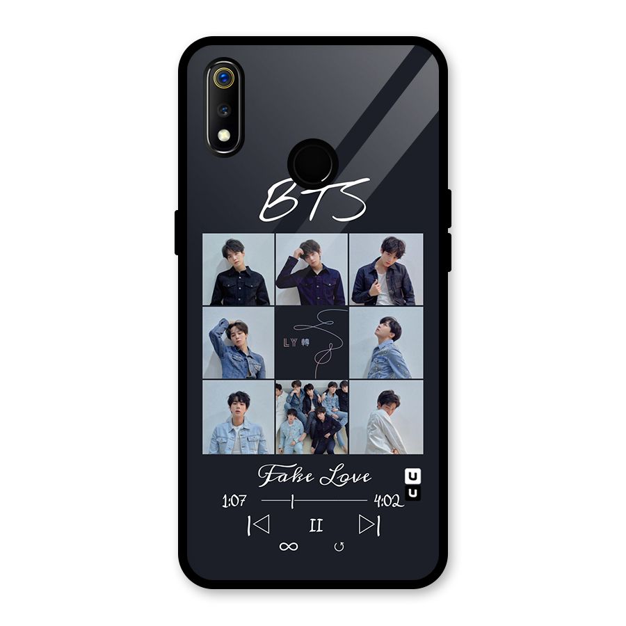 BTS Fake Love Glass Back Case for Realme 3