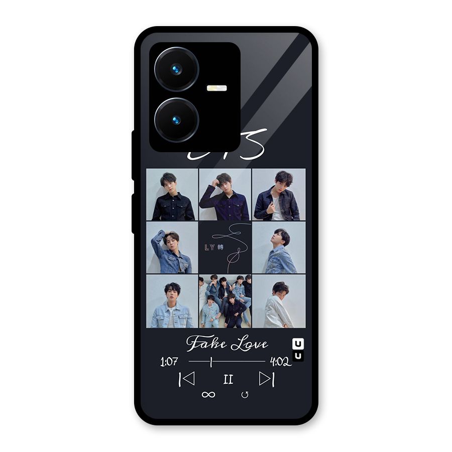 BTS Fake Love Glass Back Case for Vivo Y22s