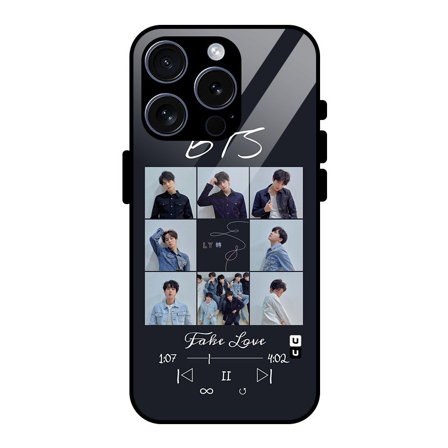 BTS Fake Love Glass Back Case for iPhone 15 Pro