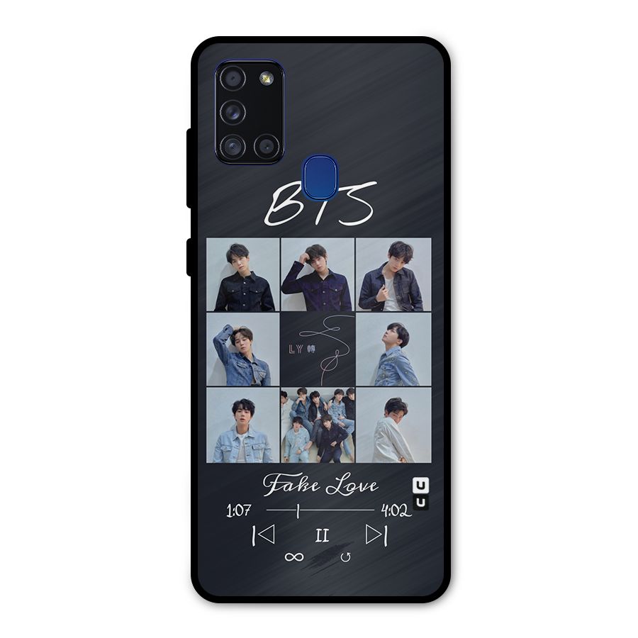 BTS Fake Love Metal Back Case for Galaxy A21s