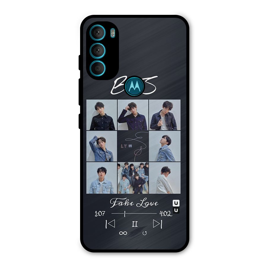 BTS Fake Love Metal Back Case for Moto G71 5G
