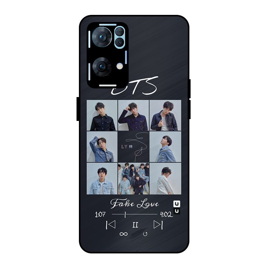 BTS Fake Love Metal Back Case for Oppo Reno7 Pro 5G