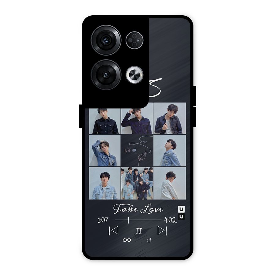 BTS Fake Love Metal Back Case for Oppo Reno8 Pro 5G