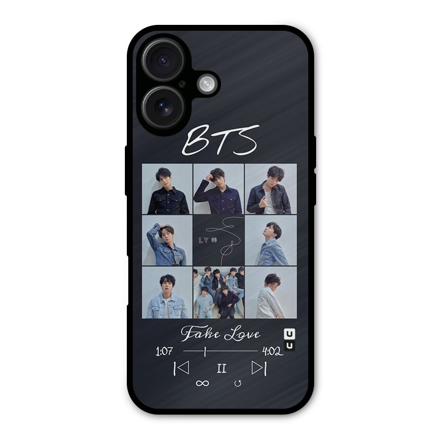 BTS Fake Love Metal Back Case for iPhone 16