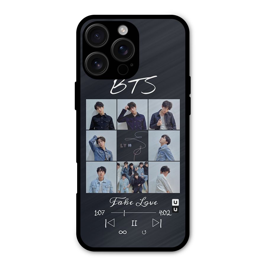 BTS Fake Love Metal Back Case for iPhone 16 Pro Max