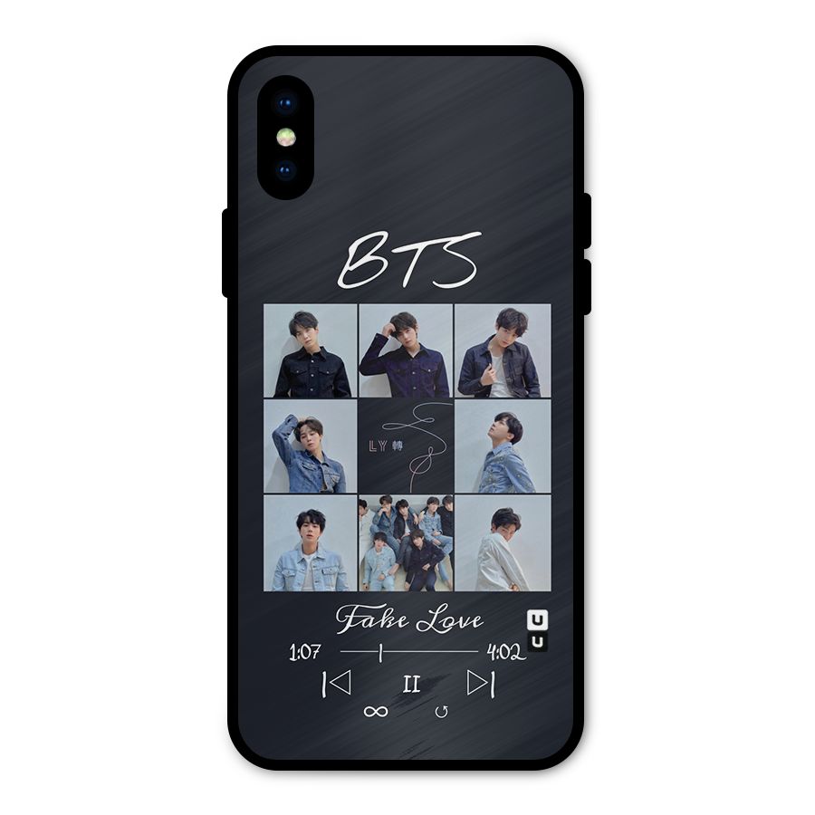 BTS Fake Love Metal Back Case for iPhone X