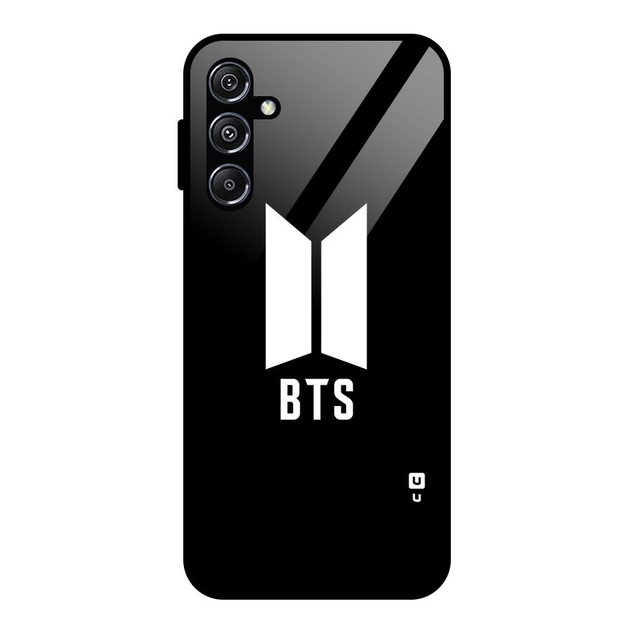 BTS Logo Black Glass Back Case for Galaxy M34 5G
