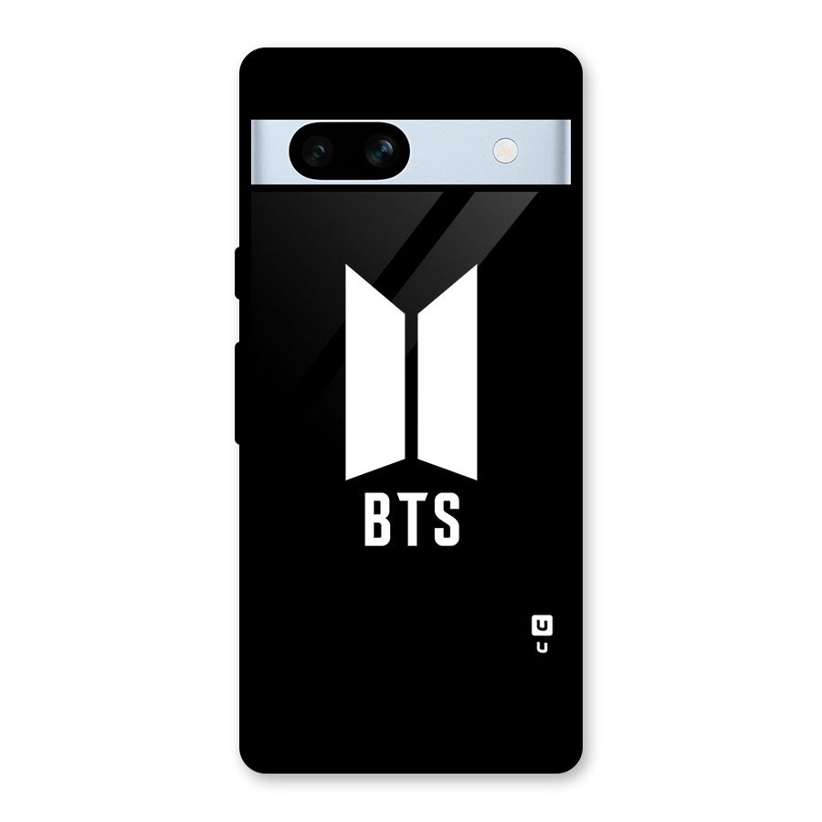 BTS Logo Black Glass Back Case for Google Pixel 7a
