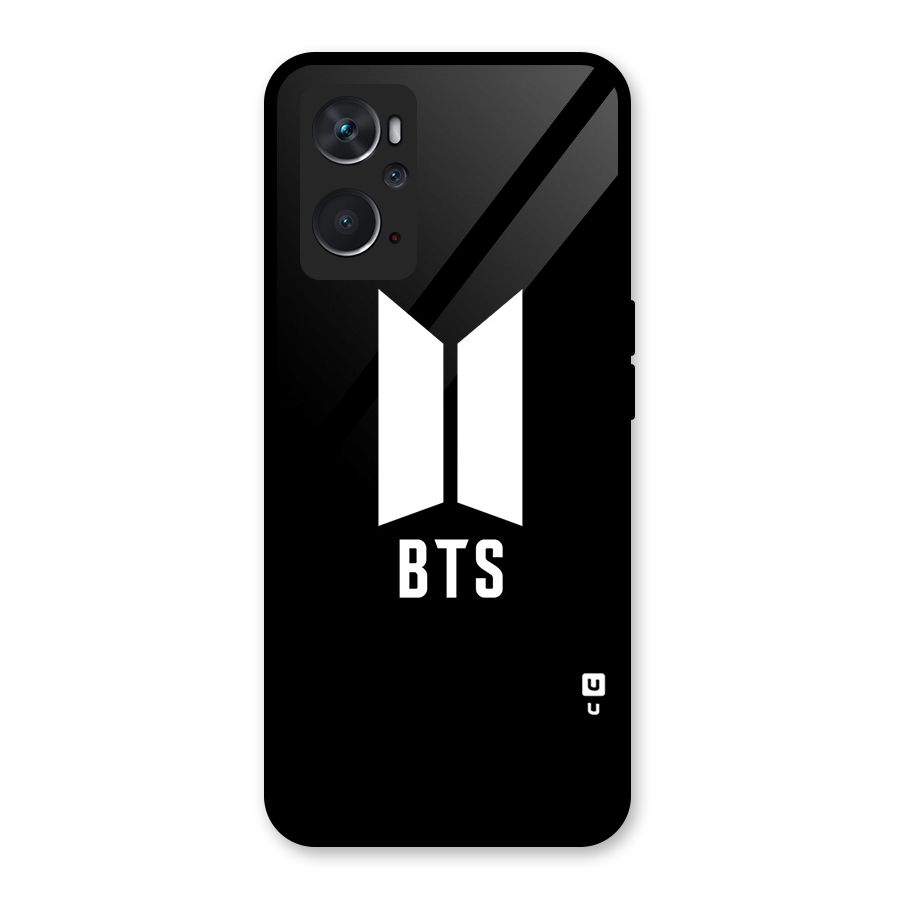 BTS Logo Black Glass Back Case for Oppo K10 4G