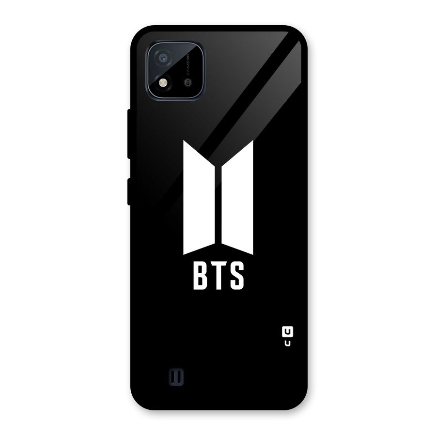 BTS Logo Black Glass Back Case for Realme C11 2021