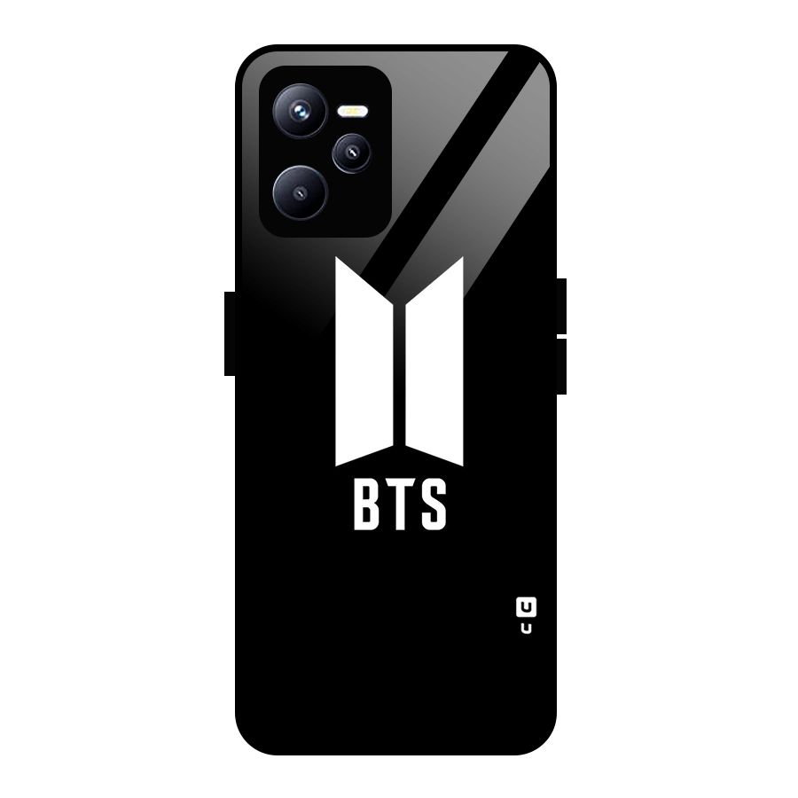 BTS Logo Black Glass Back Case for Realme C35