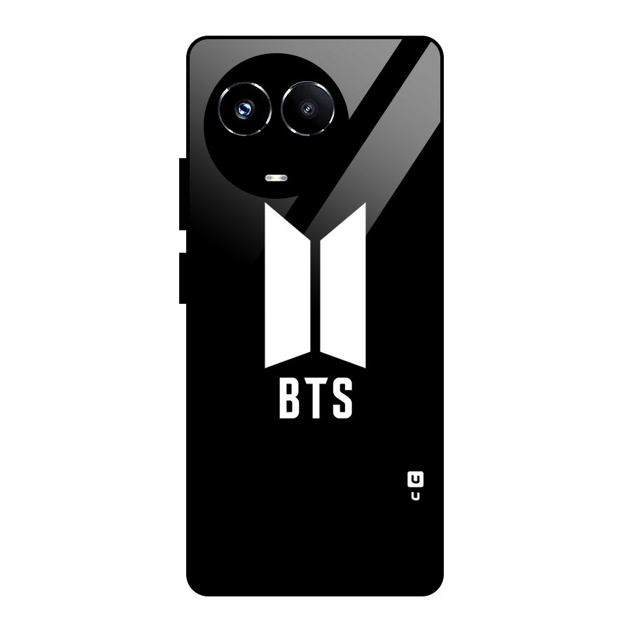 BTS Logo Black Glass Back Case for Realme Narzo 60X