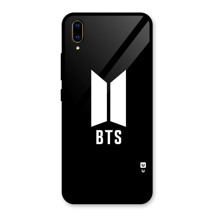 BTS Logo Black Glass Back Case for Vivo V11 Pro