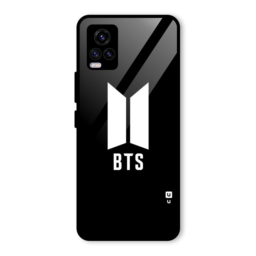 BTS Logo Black Glass Back Case for Vivo V20 2021