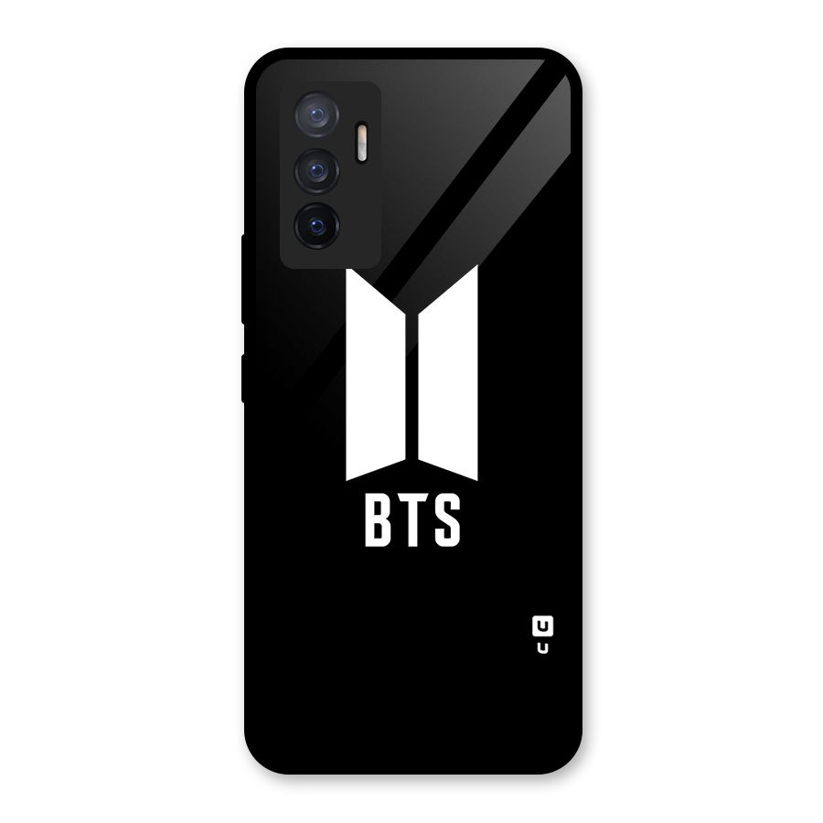 BTS Logo Black Glass Back Case for Vivo V23e