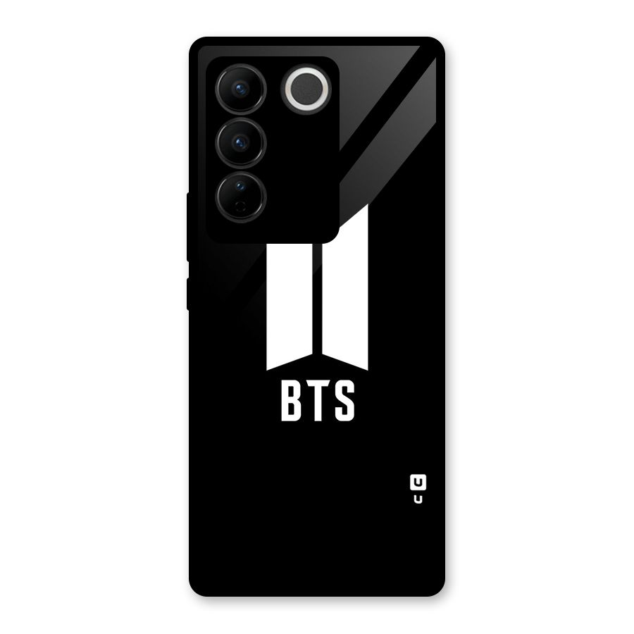 BTS Logo Black Glass Back Case for Vivo V27