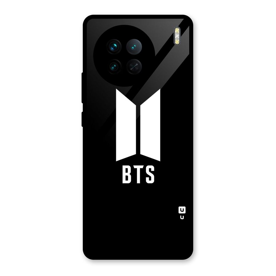 BTS Logo Black Glass Back Case for Vivo X90