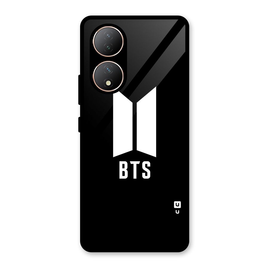 BTS Logo Black Glass Back Case for Vivo Y100A