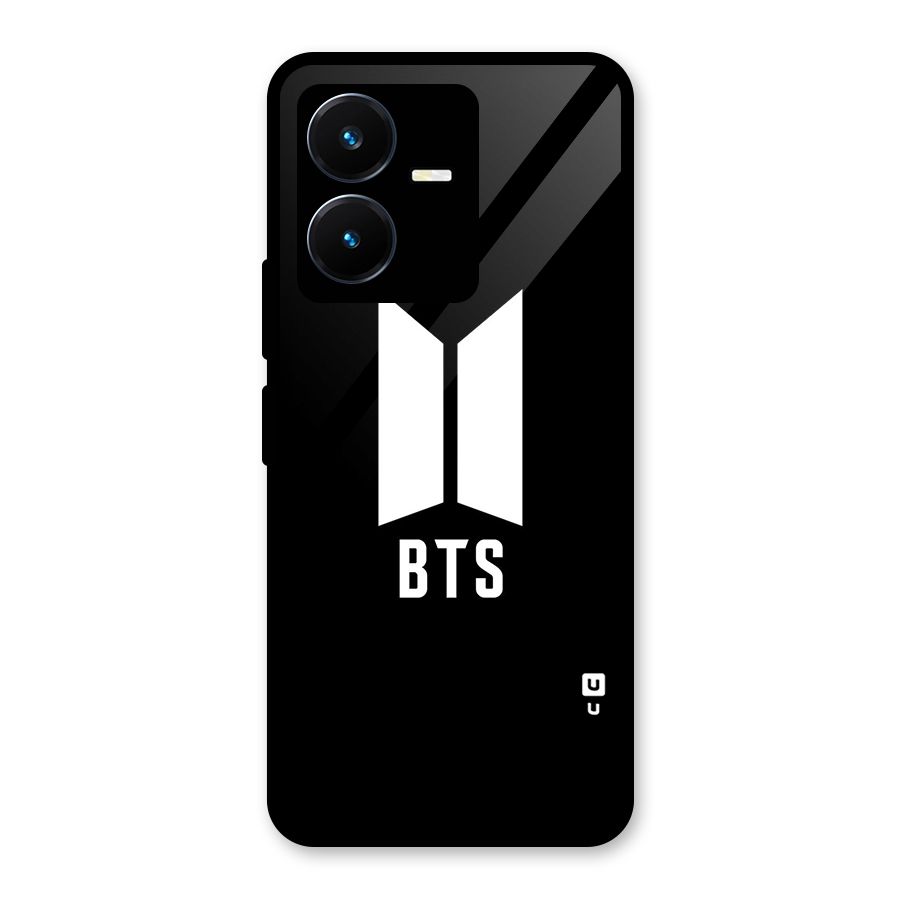 BTS Logo Black Glass Back Case for Vivo Y22s