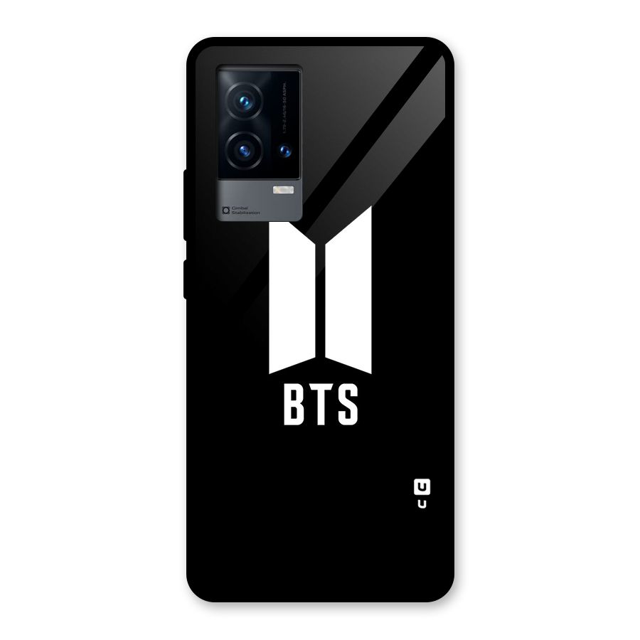 BTS Logo Black Glass Back Case for iQOO 9 5G
