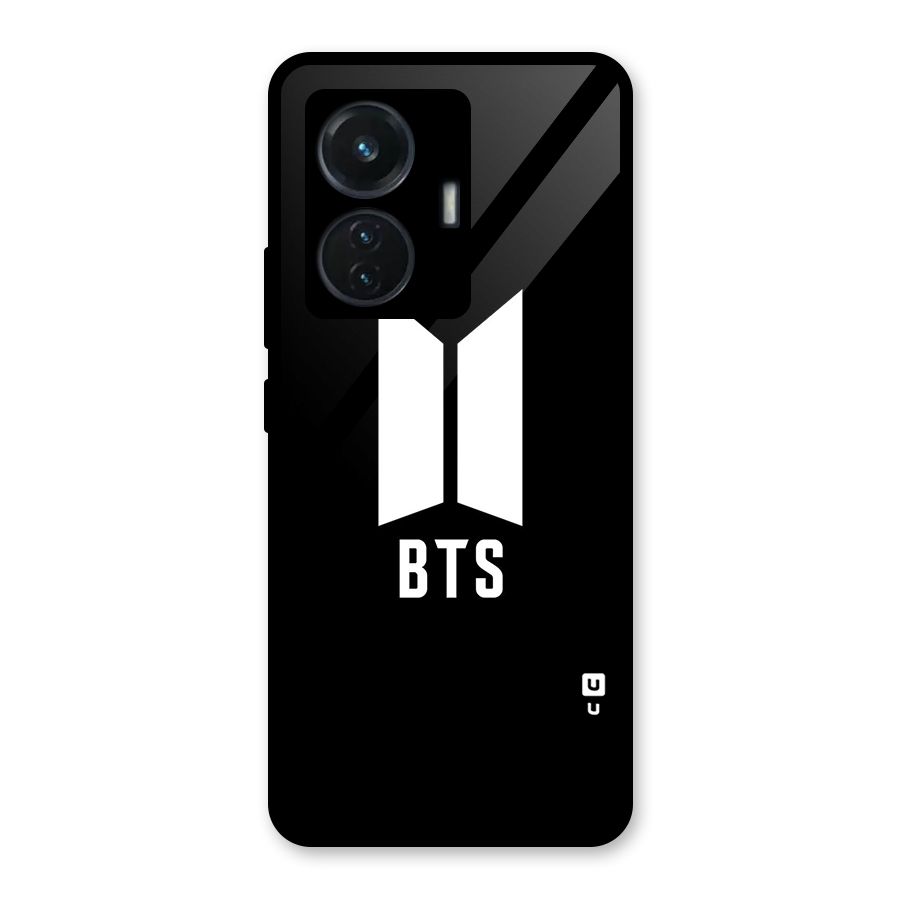 BTS Logo Black Glass Back Case for iQOO Z6 44W