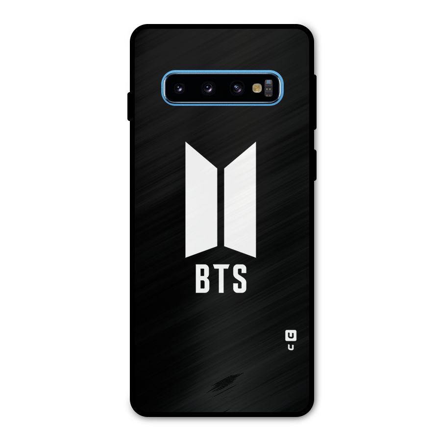 BTS Logo Black Metal Back Case for Galaxy S10