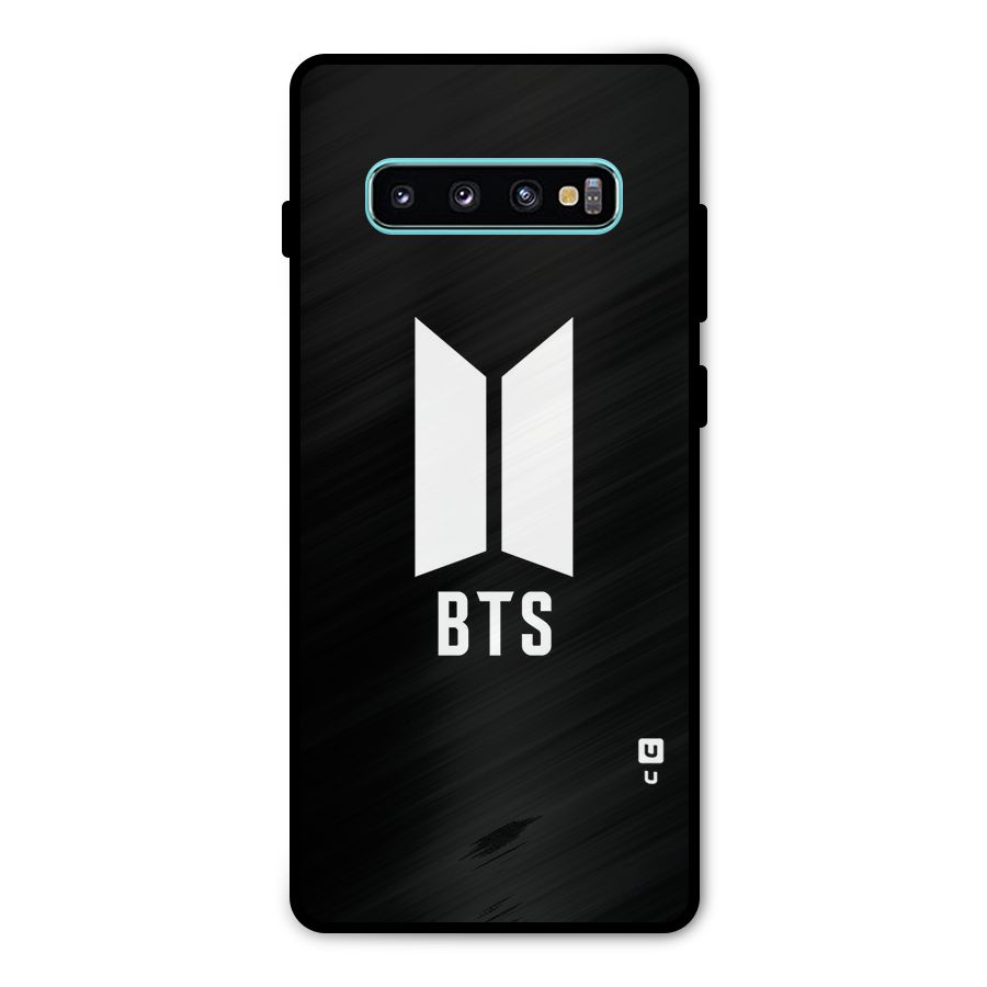 BTS Logo Black Metal Back Case for Galaxy S10 Plus