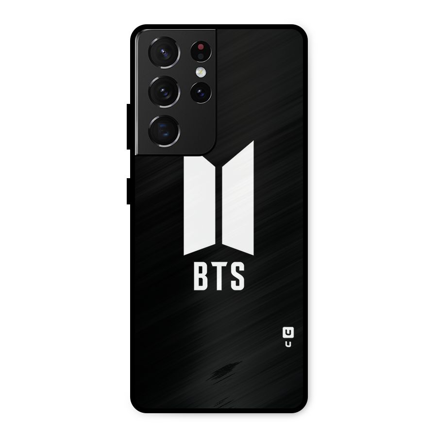 BTS Logo Black Metal Back Case for Galaxy S21 Ultra 5G