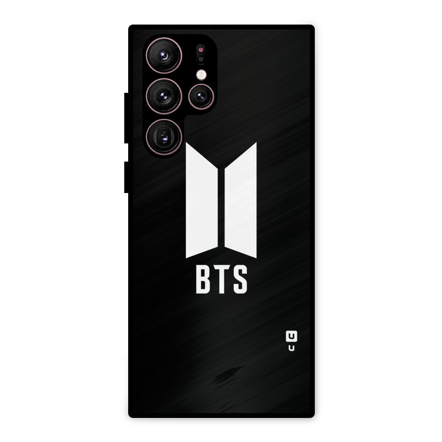 BTS Logo Black Metal Back Case for Galaxy S22 Ultra 5G