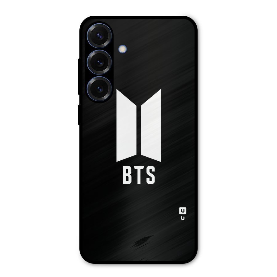 BTS Logo Black Metal Back Case for Galaxy S25 Plus