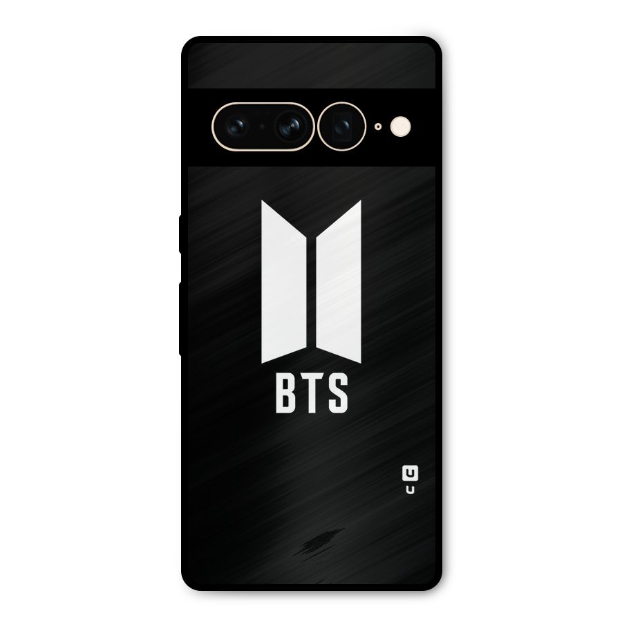 BTS Logo Black Metal Back Case for Google Pixel 7 Pro