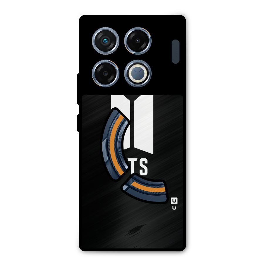 BTS Logo Black Metal Back Case for Infinix GT 20 Pro
