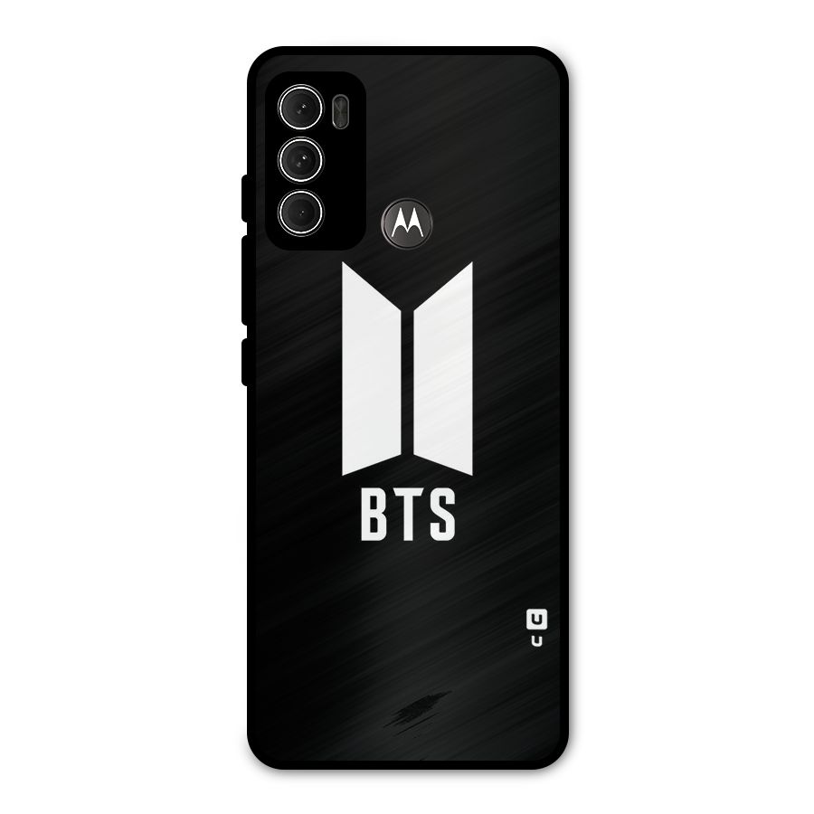 BTS Logo Black Metal Back Case for Moto G60