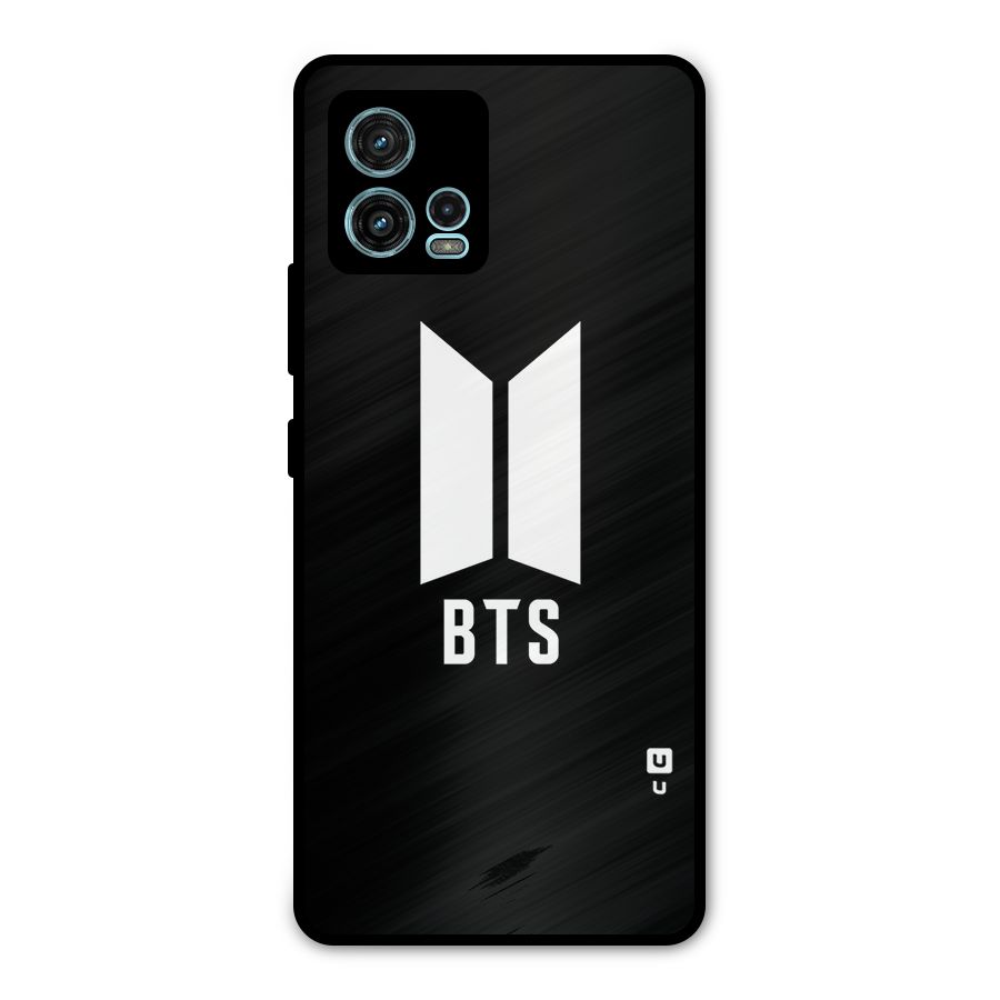 BTS Logo Black Metal Back Case for Moto G72