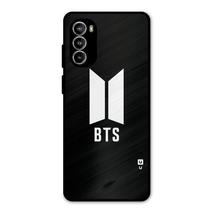 BTS Logo Black Metal Back Case for Moto G82