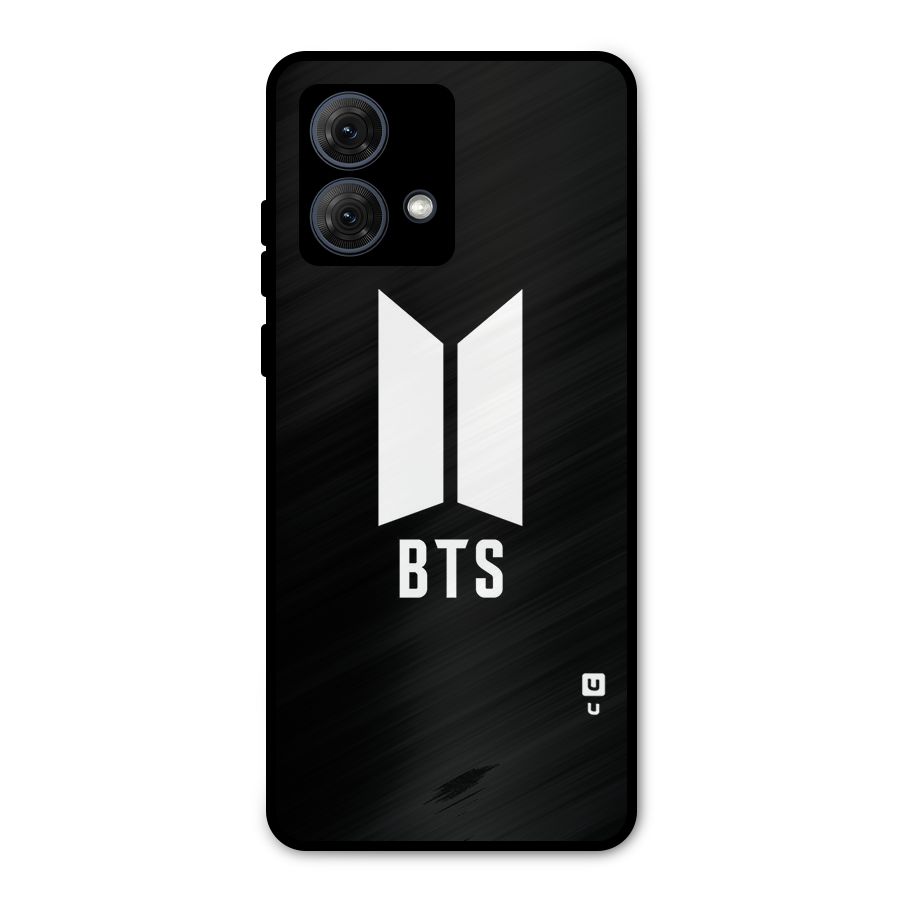 BTS Logo Black Metal Back Case for Moto G84