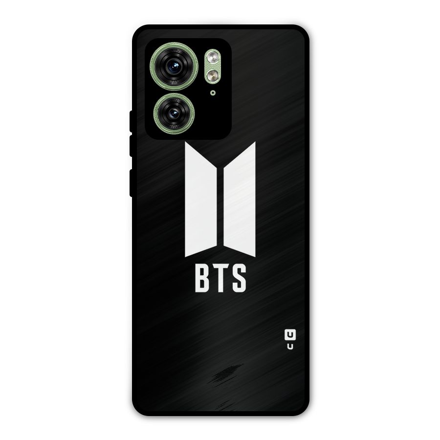 BTS Logo Black Metal Back Case for Motorola Edge 40 5G