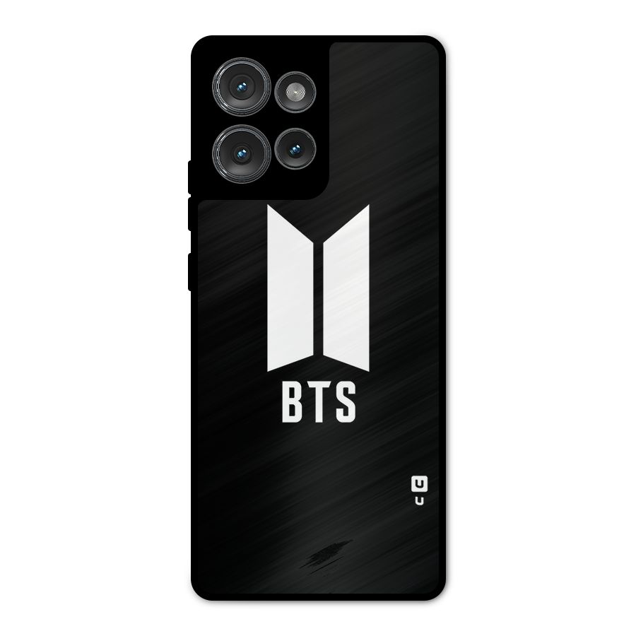 BTS Logo Black Metal Back Case for Motorola Edge 50